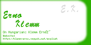 erno klemm business card